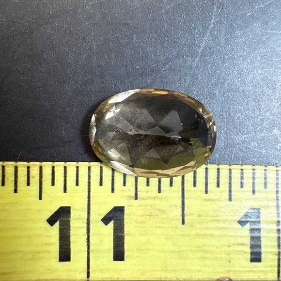 Faceted Oval Smoky Quartz Loose Gemstone 15mm Length - Picture 8 of 10